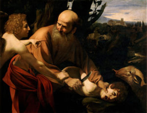 '하나' 신(神)이 해랏다고 아들을 살해하려는 아브라함 - Caravaggio 1603